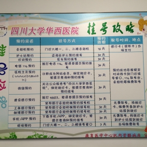 我中心肌肉骨骼病房制定我院挂号攻略宣传栏
