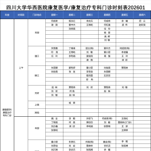 四川大学华西医院康复医学中心门诊信息202601